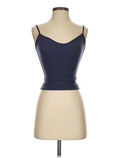 Pre-owned Qinsen Tank Top Blue Strapless Neckline Tops