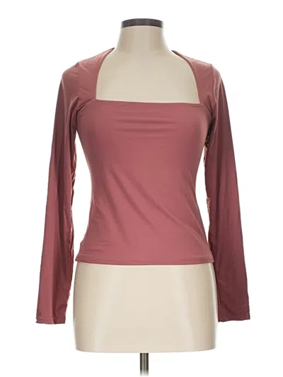 Pre-owned Qinsen Tank Top Burgundy Square Neckline Tops