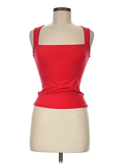 Pre-owned Qinsen Tank Top Red Strapless Neckline Tops