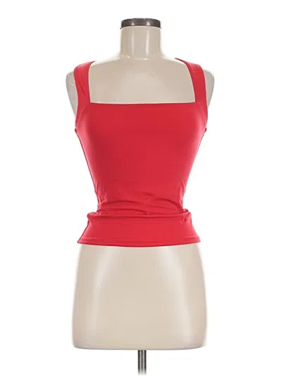 Pre-owned Qinsen Tank Top Red Strapless Neckline Tops