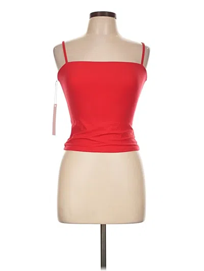 Pre-owned Qinsen Tank Top Red Strapless Neckline Tops