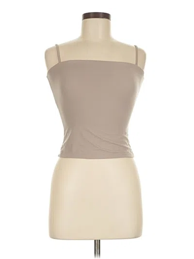 Pre-owned Qinsen Tube Top Tan Strapless Neckline Tops In Brown