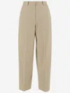 Ql2 Beige Stretch Cotton Pants In Brown