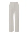 Ql2 Linen And Cotton Pants In Gray