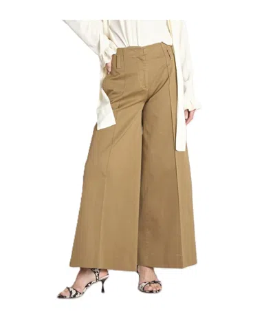 Ql2 Casual Pants With Belt Loops In Brown