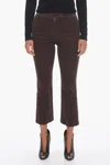 Ql2 Corduroy Palazzo Trousers With Cropped Leg In Brown