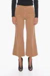 Ql2 Corduroy Palazzo Trousers With Cropped Leg In Brown