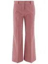 Ql2 Cotton Blend Pants With Striped Pattern