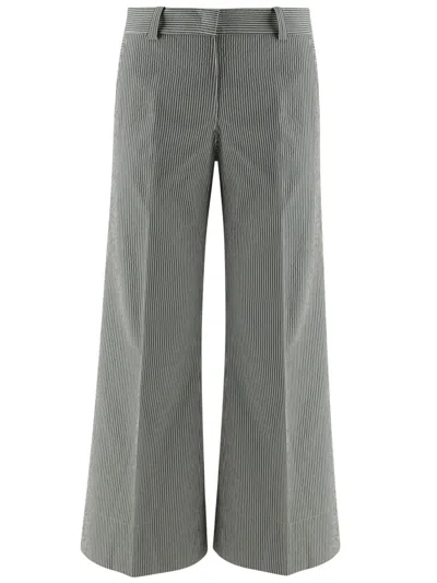 QL2 QL2 COTTON BLEND PANTS WITH STRIPED PATTERN