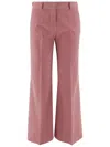 Ql2 Cotton Blend Pants With Striped Pattern In Pink