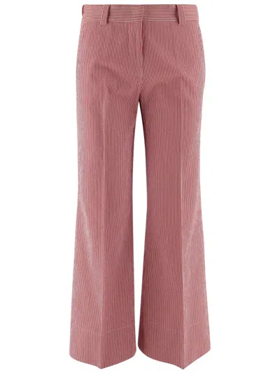QL2 QL2 COTTON BLEND PANTS WITH STRIPED PATTERN