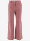 Ql2 Cotton Blend Pants With Striped Pattern In Red