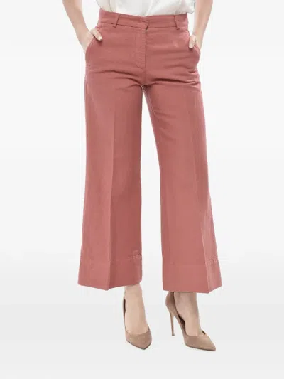 Ql2 Cropped Tailored Trousers In Pink