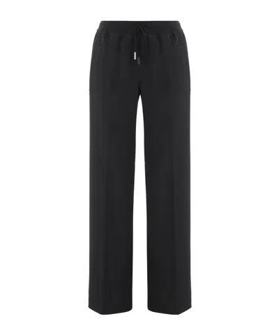 Ql2 Elastic Waistband Casual Pants In Black
