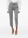 Ql2 Gingham Turn-up Trousers In White