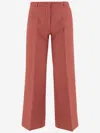 Ql2 Orange Linen And Cotton Pants In Orange