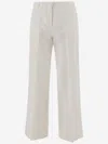Ql2 Linen And Cotton Pants In White
