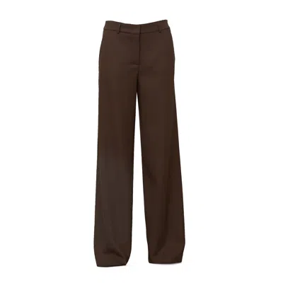 Ql2 Mabelle Wide-leg Fluid Trousers In Brown