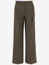 Ql2 Herringbone Straight-leg Pants In Brown