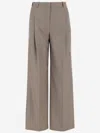 Ql2 Mafalda Wool Straight-leg Pants In Brown