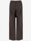 Ql2 Mafalda Wool Straight-leg Pants In Brown