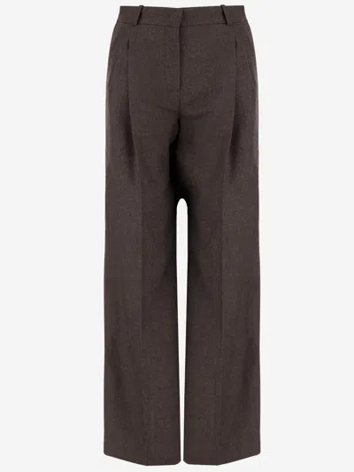 Ql2 Mafalda Wool Trousers In Brown