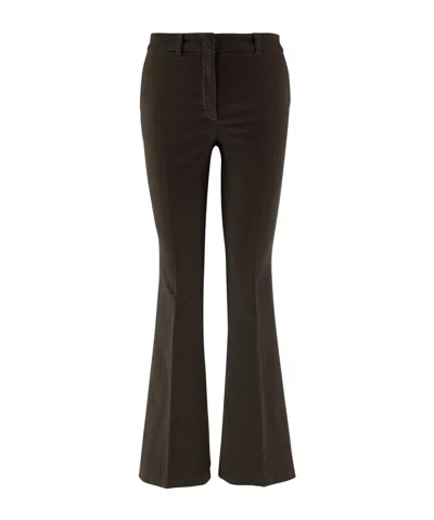 Ql2 Matisse Stretch Velvet Flared Pants In Brown