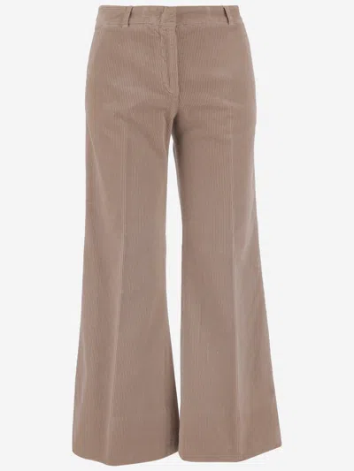 Ql2 Melody Stretch Cotton Trousers In Brown