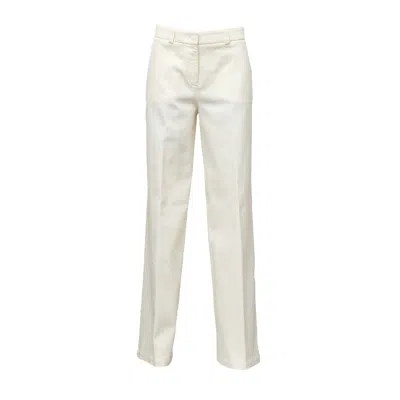 Ql2 Mia D Pant With Wide Straight Leg And Hook Closure In White