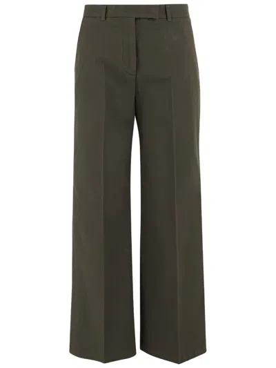 Ql2 Military Green Straight-leg Stretch Cotton Pants