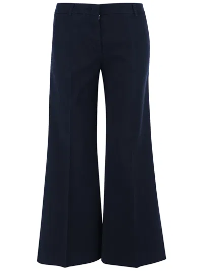 Ql2 Wide Leg Tailored Pant With Flared Hem And Versatile Pockets In Pink