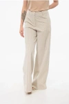 Ql2 Pinstriped Wide-leg Pants