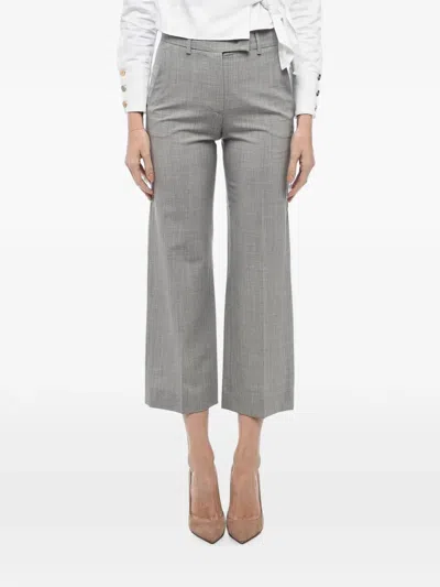 Ql2 Pressed-crease Cropped Trousers In Grey