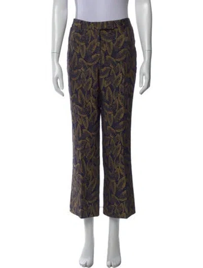 Pre-owned Ql2  Quelledue Floral Print Flared Pants In Multi
