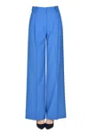 Ql2  Quelledue Lightweight Wool Trousers In Turquoise
