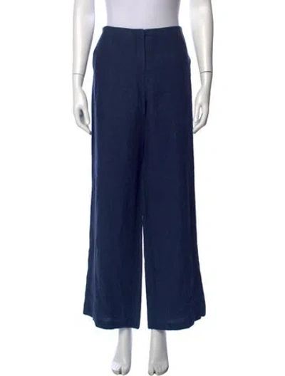 Pre-owned Ql2  Quelledue Linen Wide Leg Pants In Blue