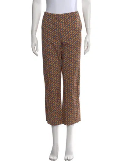 Pre-owned Ql2  Quelledue Patterned Wide Leg Pants In Blue