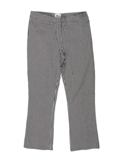 Pre-owned Ql2  Quelledue Plaid Print Straight Leg Pants In Blue