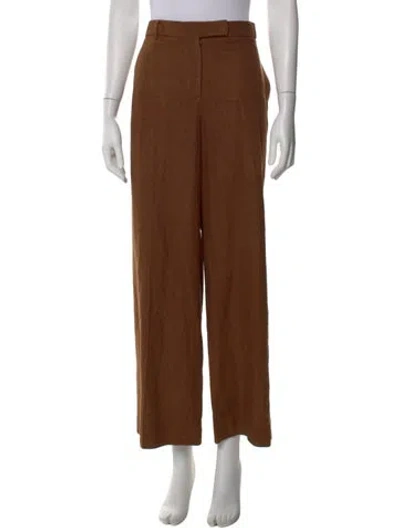 Pre-owned Ql2  Quelledue Silk Wide Leg Pants In Brown