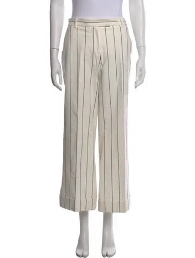 Pre-owned Ql2  Quelledue Striped Wide Leg Pants In Neutral