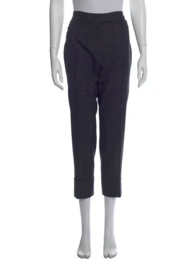 Pre-owned Ql2  Quelledue Virgin Wool Straight Leg Pants In Blue