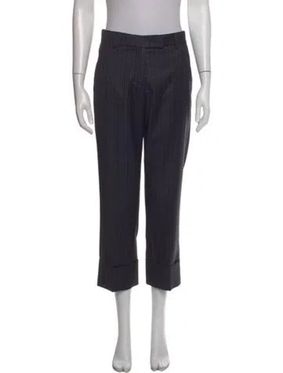 Pre-owned Ql2  Quelledue Virgin Wool Straight Leg Pants In Blue