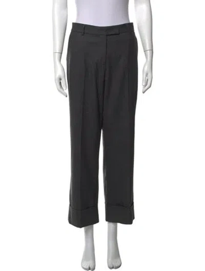 Pre-owned Ql2  Quelledue Virgin Wool Straight Leg Pants In Blue