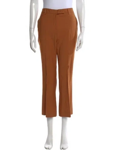 Pre-owned Ql2  Quelledue Virgin Wool Straight Leg Pants In Brown