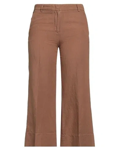 Ql2  Quelledue Ql2 Quelledue Woman Pants Brown Size 8 Linen, Cotton In Brown