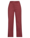 Ql2  Quelledue Ql2 Quelledue Woman Pants Burgundy Size 6 Cotton, Elastane In Red