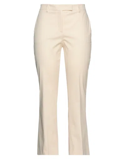 QL2  QUELLEDUE QL2 QUELLEDUE WOMAN PANTS IVORY SIZE 8 COTTON, ELASTANE