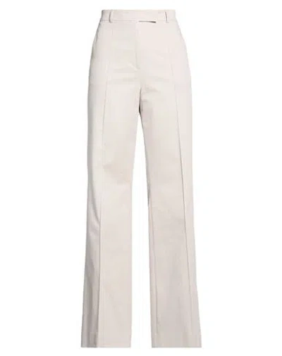 Ql2  Quelledue Ql2 Quelledue Woman Pants Light Grey Size 8 Cotton, Elastane In White