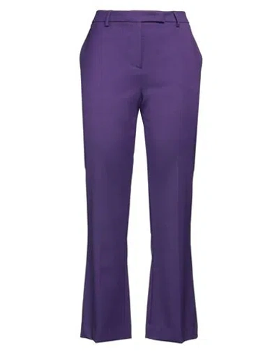 Ql2  Quelledue Ql2 Quelledue Woman Pants Purple Size 8 Virgin Wool, Lycra