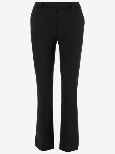 Ql2 Stretch Cotton Flared Pants In Black